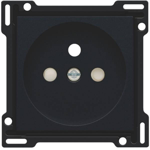 Enjoliveur prise avec terre - Black coated (Noir mat) - Niko