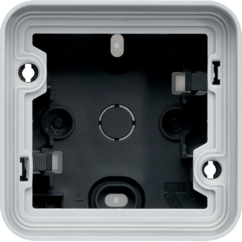 Boîte simple à membranes Cubyko gris - 1 entrée haut / 2 entrées bas - IP55 - Hager