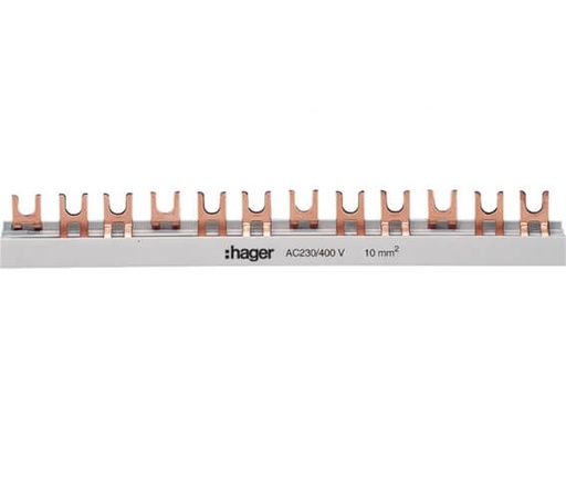 [HAGKDN363B] Barre de pontage 3P - 63A - 57M - A fourches 10mm² - Hager