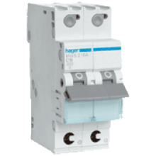 [HAGMWS225A] Disjoncteur 2P - 3KA - 25A - Courbe C - Quick connect - Hager