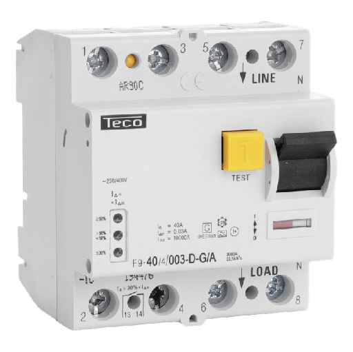 [TECF9404003A] Interrupteur différentiel TC 4P - 40A - 30mA - Type A - Teco