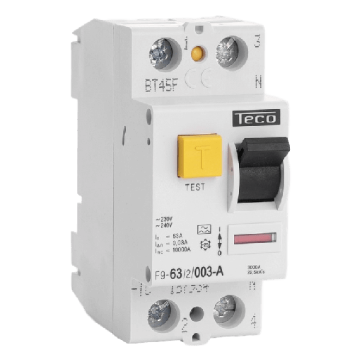 [TECF9632003A] Interrupteur différentiel TC 2P - 63A - 30mA - Type A - Teco