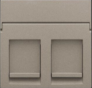 [NIK123-65200] Enjoliveur pour prise informatique RJ45 - Double - Bronze - Niko